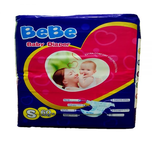 BEBE Baby Diapers Small 60N Best tape style diapers in BEBE range. The soft easy-to-fit design offers care and comfort to your baby.