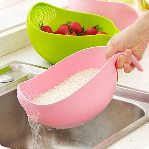 Rice Bowl Thick Drain Basket with Handle