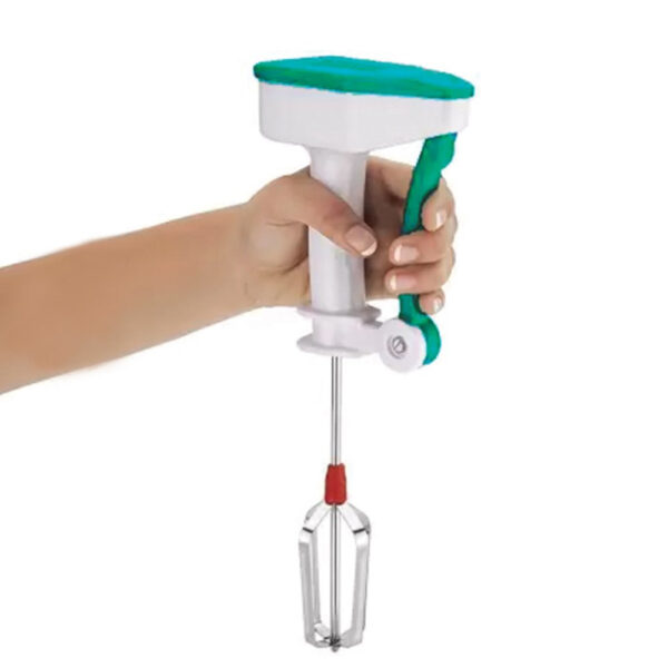 Power Free Manual Hand Blender With Stainless Steel Blades About this item Easy to Operate knob and contoured handle nonelectrical, handy and easy to operate. Sturdy stainless steel beaters can be removed easily for cleaning beaters to be elevated and continue to work while the device rests on the bottom of the bowl.